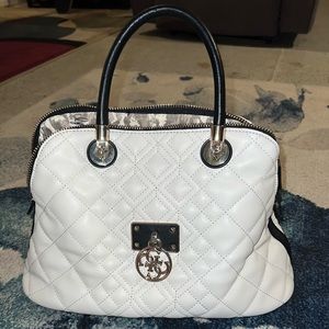 GUESS shoulder bag, white with black accents